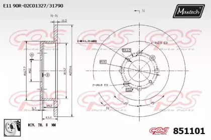 Тормозной диск MAXTECH 851101.0080