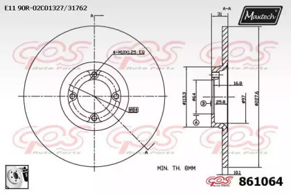 Тормозной диск MAXTECH 861064.0080