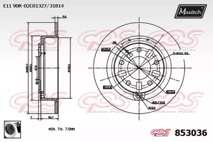 Тормозной диск MAXTECH 853036.0060