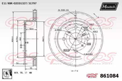 Тормозной диск MAXTECH 861084.0080