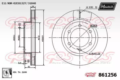 Тормозной диск MAXTECH 861256.0080