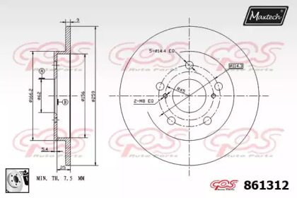 Тормозной диск MAXTECH 861312.0080