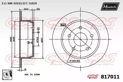 Тормозной диск MAXTECH 817011.0080