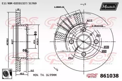 Тормозной диск MAXTECH 861038.0060