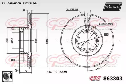 Тормозной диск MAXTECH 863303.0060