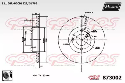 Тормозной диск MAXTECH 873002.0060