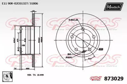 Тормозной диск MAXTECH 873029.0080