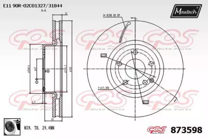 Тормозной диск MAXTECH 873598.0060