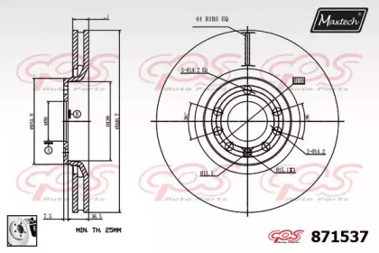 Тормозной диск MAXTECH 871537.0080