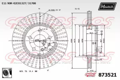 Тормозной диск MAXTECH 873521.0060