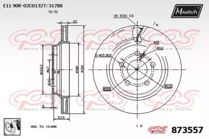 Тормозной диск MAXTECH 873557.0080