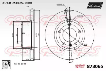 Тормозной диск MAXTECH 873065.0080