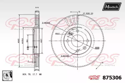 Тормозной диск MAXTECH 875306.0080