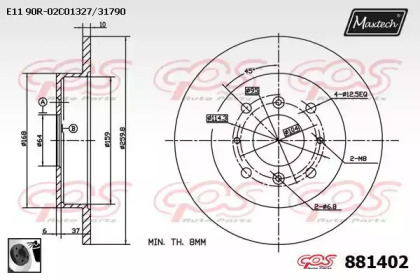 Тормозной диск MAXTECH 881402.0060