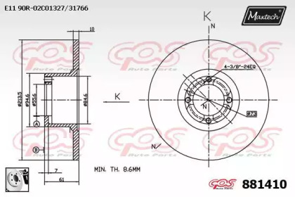 Тормозной диск MAXTECH 881410.0080