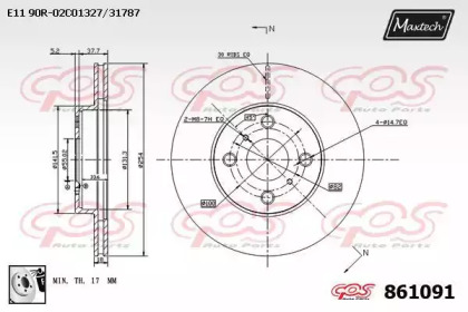 Тормозной диск MAXTECH 861091.0080