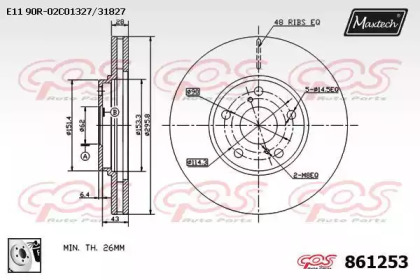 Тормозной диск MAXTECH 861253.0080