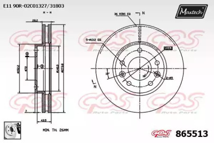 Тормозной диск MAXTECH 865513.0080