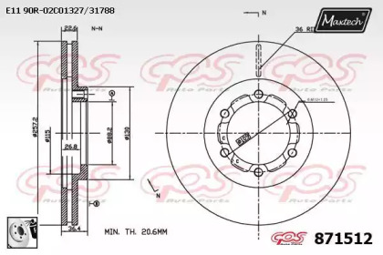 Тормозной диск MAXTECH 871512.0080