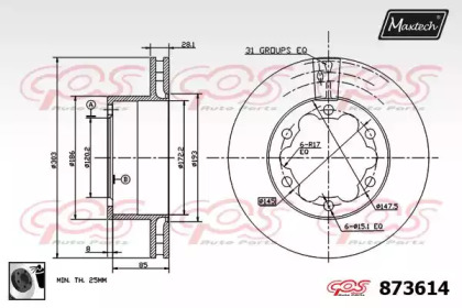 Тормозной диск MAXTECH 873614.0060