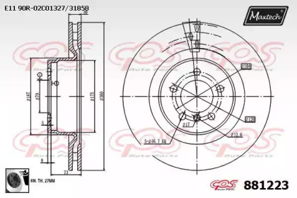 Тормозной диск MAXTECH 881223.0060