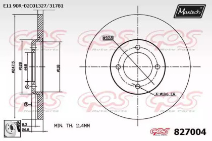 Тормозной диск MAXTECH 827004.0080