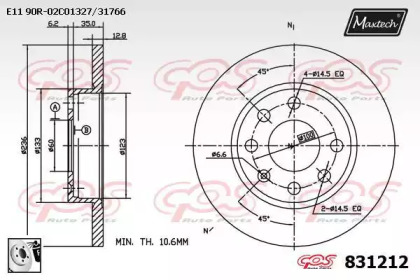 Тормозной диск MAXTECH 831212.0080