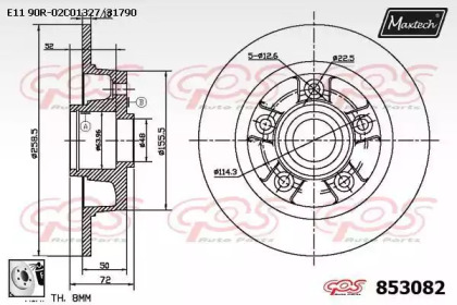 Тормозной диск MAXTECH 853082.0080