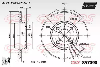 Тормозной диск MAXTECH 857090.0080