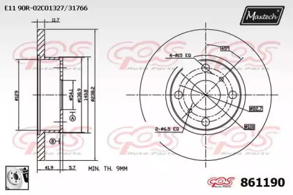 Тормозной диск MAXTECH 861190.0080