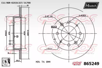 Тормозной диск MAXTECH 865249.0080