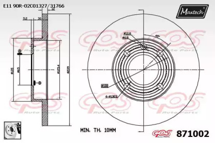 Тормозной диск MAXTECH 871002.0080