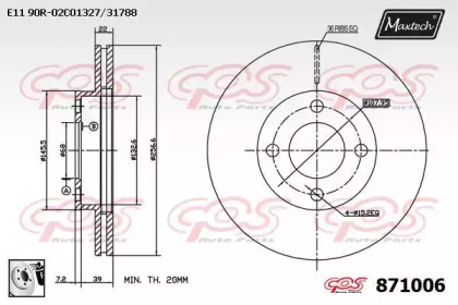 Тормозной диск MAXTECH 871006.0080