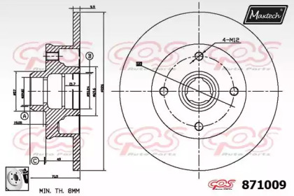 Тормозной диск MAXTECH 871009.0080