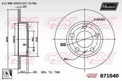 Тормозной диск MAXTECH 871040.0080