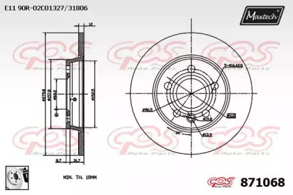 Тормозной диск MAXTECH 871068.0080