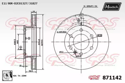 Тормозной диск MAXTECH 871142.0080