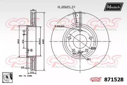 Тормозной диск MAXTECH 871528.0080