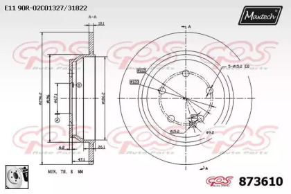 Тормозной диск MAXTECH 873610.0080