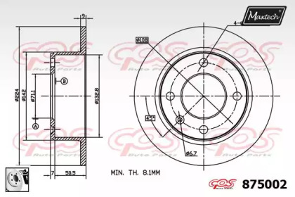 Тормозной диск MAXTECH 875002.0080