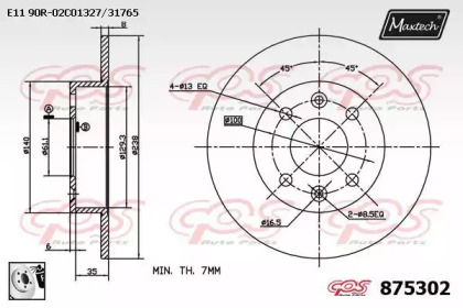 Тормозной диск MAXTECH 875302.0080