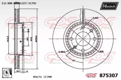 Тормозной диск MAXTECH 875307.0080