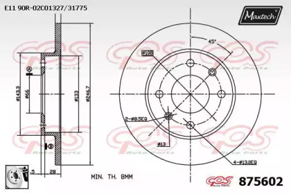 Тормозной диск MAXTECH 875602.0080