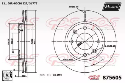 Тормозной диск MAXTECH 875605.0080