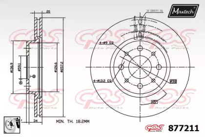 Тормозной диск MAXTECH 877211.0080