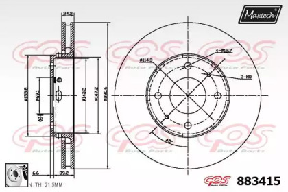 Тормозной диск MAXTECH 883415.0080