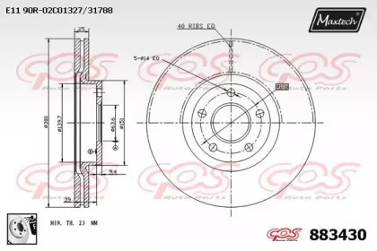 Тормозной диск MAXTECH 883430.0080