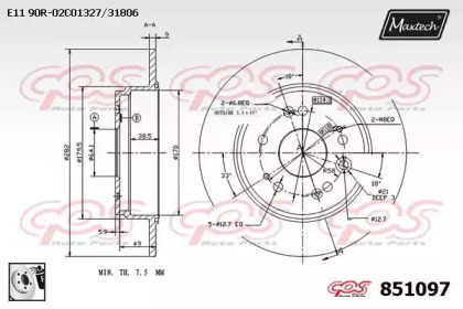 Тормозной диск MAXTECH 851097.0080