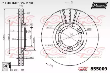 Тормозной диск MAXTECH 855009.0080