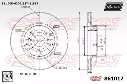 Тормозной диск MAXTECH 861017.0080